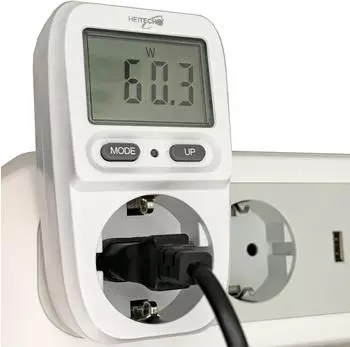 Heitech Energiekostenmessger&auml;t Digital Mini, Steckdosenadapter, Wei&szlig;