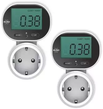 Elro EM5000 Energiemessger&auml;t Steckdose, kippbares Display, 2er-Set (EM5000-2)