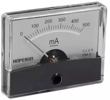 Velleman Analoges DC-Panel-Amperemeter 500mA, 60x47mm (AIM60500)