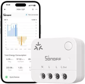 Sonoff MINI-1GP Smart Energy Meter 16A, Matter &uuml;ber WLAN, bidirektional (MINI-1GP)