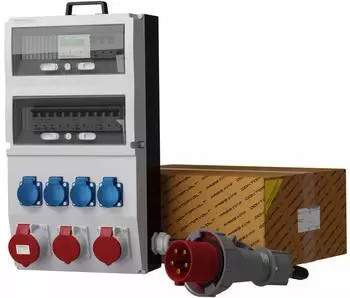 Doktorvolt eXT-S/FI SKH Baustromverteiler 32A 4x230V mit Z&auml;hler und Kabel (DV-2315-D)