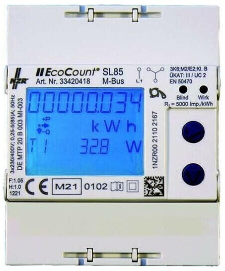 NZR Elektr. Hutschienenzähler 5//1A S0 MID EcoCount SL (33420205)