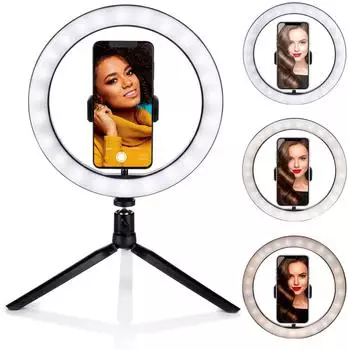 Grundig Selfie-Ringlicht mit Stativ LED 25cm
