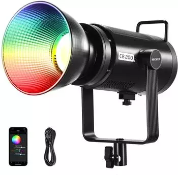 Neewer CB200C RGBWW COB LED Videoleuchte 200W, 2500K-7500K, Bowens Mount (CB200C)
