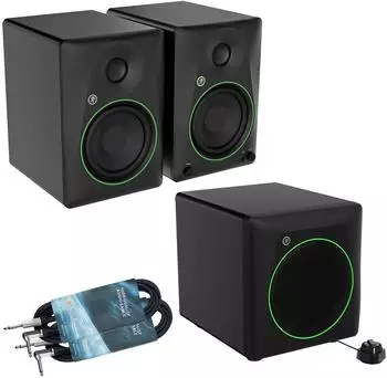Mackie CR5BT Studio-Monitore mit CR8SBT Subwoofer und Klinkenkabel (cr5bt-cr8sbt-2xgc08)
