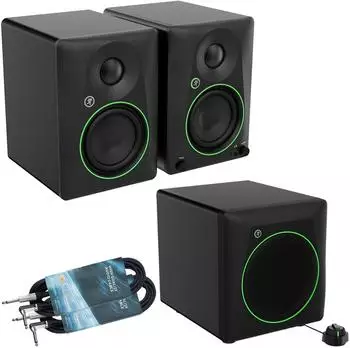 Mackie CR4.5BT Studio-Monitore mit CR8SBT Subwoofer und Klinkenkabel (cr45bt-cr8sbt-2xgc08)