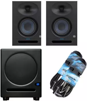 Presonus Eris Studio 5 Studiomonitor-Paar mit Eris Sub 8 BT Subwoofer, 80W, Bluetooth (2xestud5-sub8bt-2xgc08)
