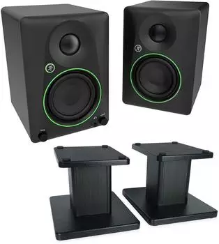 Mackie CR4.5BT aktive 2-Wege Studio-Monitore mit Bluetooth und Boxenständer (cr45bt-ss041)