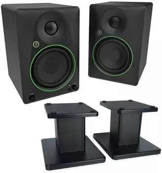 Mackie CR5BT Studio-Monitore mit Boxenständer, Bluetooth, 80W (cr5bt-ss041)