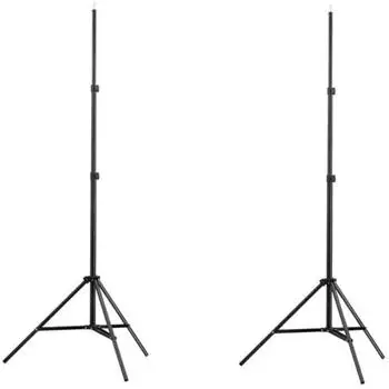 vidaXL Lampenstativ 2 Stk., Höhe 78-210cm, schwarz (190026)
