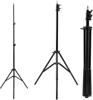 Maclean Stativständer für Ringlicht 12", höhenverstellbar 62-190cm, schwarz (MC-163)
