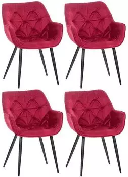 CLP 4er Set Tanna Samt rot (318482)