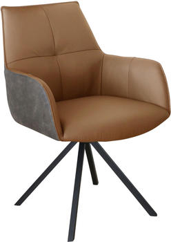 Novel Armlehnstuhl Echtleder 59,5x87,5x69cm schwarz/cognac