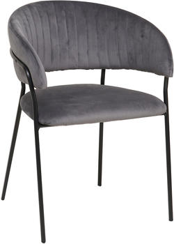 SalesFever Stuhl mit Rückensteppung Samt 55x50x80 cm grau (395479)