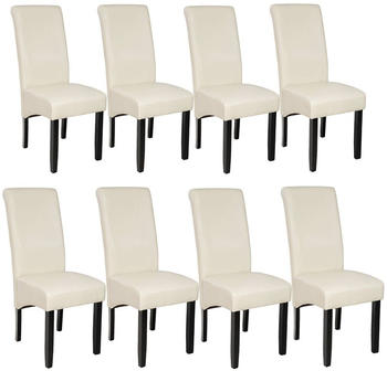 TecTake 8 Esszimmerstühle ergonomisch creme 45x44x106cm