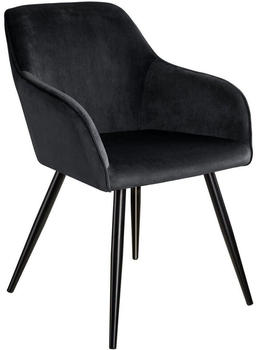 TecTake Stuhl Marilyn Samtoptik schwarz 62x58x82cm