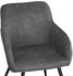 TecTake 2er Set Stuhl Marilyn Stoff grau/schwarz 62x58x82cm