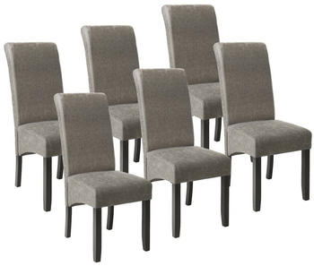 TecTake 6 Esszimmerstühle ergonomisch grau marmoriert 45x44x106cm