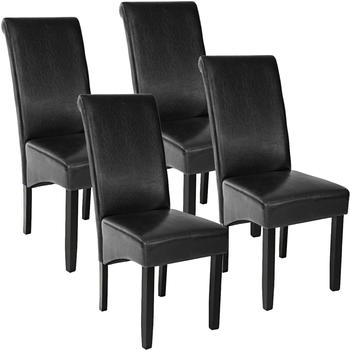 TecTake 4 Esszimmerstühle ergonomisch schwarz 45x44x106cm