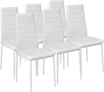 TecTake 6 Esszimmerstühle Kunstleder weiß 41x45x98.50cm