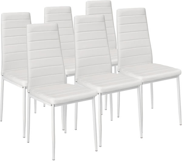 TecTake 6 Esszimmerstühle Kunstleder weiß 41x45x98.50cm