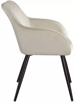 TecTake Stuhl Marilyn Samtoptik crème/schwarz 62x58x82cm