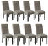 TecTake 8 Esszimmerstühle ergonomisch grau marmoriert 45x44x106cm