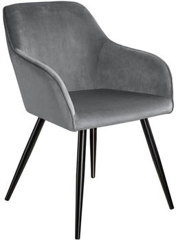 TecTake Stuhl Marilyn Samtoptik grau/schwarz 62x58x82cm