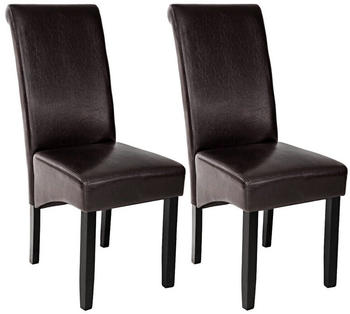 TecTake 2 Esszimmerstühle ergonomisch cappuccino 45x44x106cm