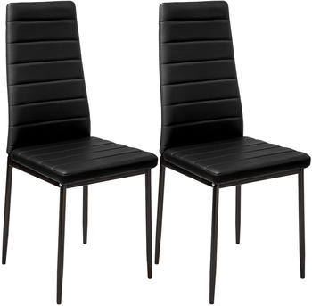 TecTake 2 Esszimmerstühle Kunstleder schwarz 41x45x98.50cm