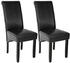 TecTake 2 Esszimmerstühle ergonomisch schwarz 45x44x106cm