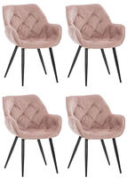 Clp - 4er Set Stuhl Tanna Samt Pink