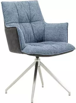 Novel Armlehnstuhl drehbar Textil 59x89,5x63 cm anthazit/blau