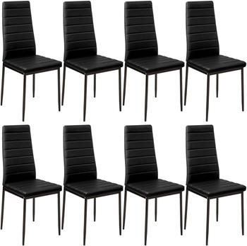 TecTake 8 Esszimmerstühle Kunstleder schwarz 41x45x98.50cm