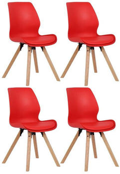 CLP 4er Set Stuhl Luna Kunststoff - rot
