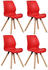 CLP 4er Set Stuhl Luna Kunststoff - rot