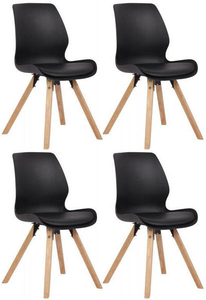 CLP 4er Set Stuhl Luna Kunststoff - schwarz