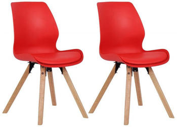 CLP 2er Set Stuhl Luna Kunststoff - rot
