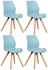CLP 4er Set Stuhl Luna Kunststoff - blau