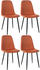 CLP 4er Set Esszimmerstühle Napier Stoff - orange