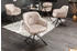 Riess-Ambiente Drehbarer Design Stuhl EUPHORIA champagner greige Samt mit Armlehne Metallgestell schwarz
