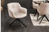 Riess-Ambiente Drehbarer Design Stuhl EUPHORIA champagner greige Samt mit Armlehne Metallgestell schwarz