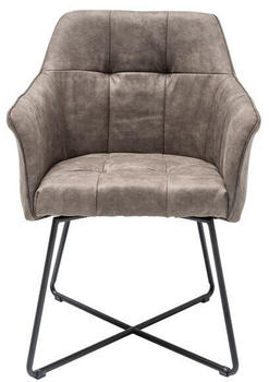 Riess-Ambiente Exklusiver Design Stuhl LOFT Microfaser vintage taupe mit Armlehne