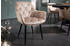 Riess-Ambiente Design Stuhl MILANO champagner beige Samt mit Armlehne gepolstert schwarze Metallbeine