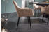 Riess-Ambiente Design Stuhl MILANO champagner beige Samt mit Armlehne gepolstert schwarze Metallbeine