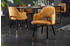 Riess-Ambiente Design Stuhl PARIS senfgelb Samt mit Armlehnen Ziersteppung goldene Fußkappen