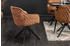 Riess-Ambiente Drehbarer Design Stuhl EUPHORIA braun Samt mit Armlehne Metallgestell schwarz