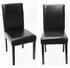 Mendler 2er-Set Esszimmerstuhl Stuhl Küchenstuhl Littau Leder, schwarz, dunkle Beine