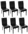 Mendler 6er-Set Esszimmerstuhl Stuhl Küchenstuhl Littau, Leder schwarz, dunkle Beine