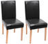 Mendler 2er-Set Esszimmerstuhl Stuhl Küchenstuhl Littau Leder, schwarz, helle Beine
